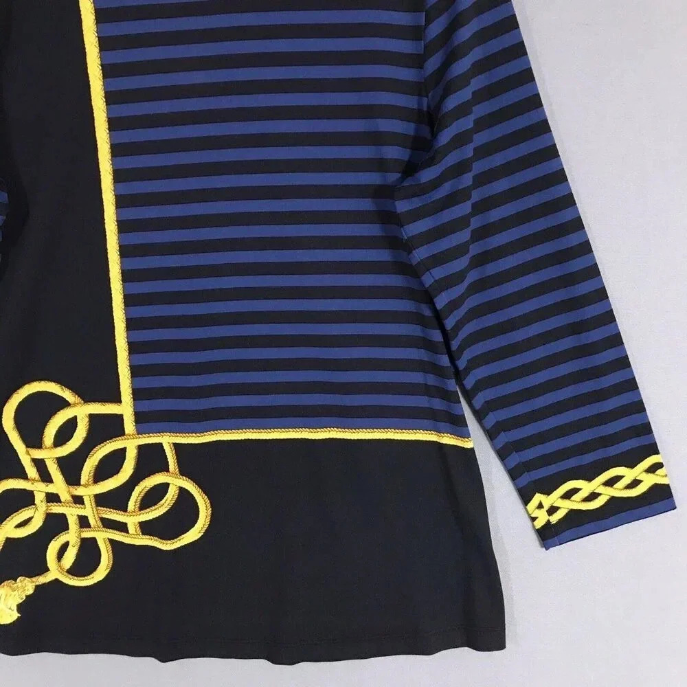 J McLaughlin Signature Tee Catalina Cloth Top Size Medium 3/4 Sleeve Nautical - Picture 5 of 15